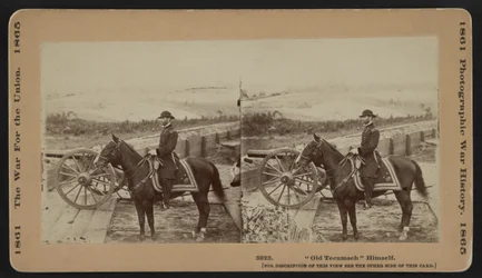 „Old Tecumseh”, generał Sherman, na linii Union w pobliżu Atlanty, 1864